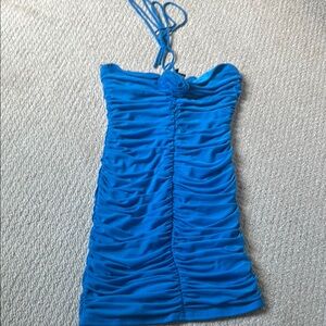 Blue Blush Ruched Blue Dress